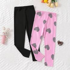 Leopard Trousers Children's Clothing Shein Young Girl Heart Leopard Print Leggings