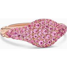 David Yurman Rose Gold Rings David Yurman Women's Petite Pavé Pinky Ring in 18K Rose Gold Pink Sapphire Pink Sapphire