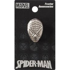 Men Brooches Marvel Marvel Spider-Man Head Pewter Lapel Pin,Silver,1"