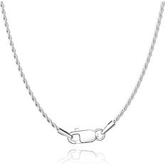 Jewlpire Diamond Cut 925 Sterling Silver Chain Rope Chain Italian Silver Necklace Chain for Women Men Super Shiny Durable 1.35mm