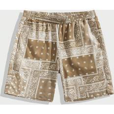 Shein Men Shorts Shein Men'S Cashew Print Woven Shorts