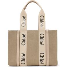 Chloé Woody Medium Shopper Bag Linne - Rosa