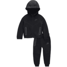 S Tracksuits Children's Clothing NIKE Baby Sportswear Tech Fleece Full-Zip Set Hoodie Set 2pcs - Black (66L050-023)