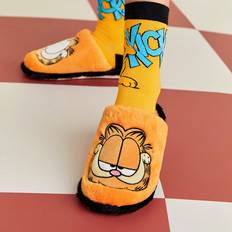 Yellow Slippers Shein Cute Cartoon Cat Embroidered Plush House Slippers