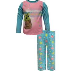 L - Mädchen Schlafanzüge AME Sleepwear Toddler Girl's Grogu But Mighty Pajama Set Pajamas and Loungewear Green/Pink/Blue 3T