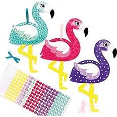 Turkosa DIY Baker Ross Baker Ross Flamingo Juvelkonst Kit, Paket med 3