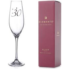 Diamante Home 30Th Birthday Platinum Crystals Champagne Glass