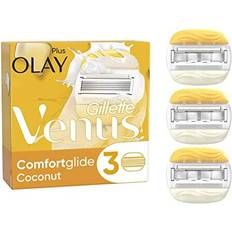 Gillette Venus ComfortGlide Coconut with Olay Razor Blades Women, Pack of 3, 2-In-1 Razor Blade Refills with Moisture Bars