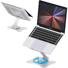 Red Laptop Stands TechGear Laptop Stand with 360 Rotating Base, Adjustable Stand with Heat-Vent, Dual Rotary Foldable for Easy Storage, Fits MacBook/All Laptops up to 17 inches