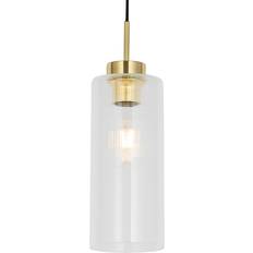 QAZQA Deco hanging gold with glass Pendant Lamp
