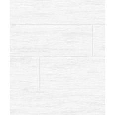 Wallpapers NextWall 31.35 sq. ft. Off-White Faux Shiplap Vinyl Paintable Peel and Stick Wallpaper Roll, Beige