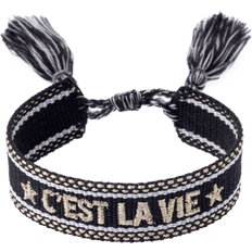 Messinki Rannekorut Dark Woven Friendship Bracelet C'est La Vie - Black/Gold