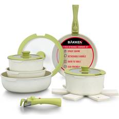 BAKKENMASTER Detachable 15-Piece Cookware Set with lid