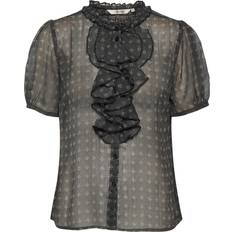 Cream Tops Cream Kinia Short Sleeve Ruffle Blouse Asphalt Flower