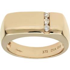 Men - White Rings Jewelco London 9ct Yellow Gold Diamond Mens Wedding Ring