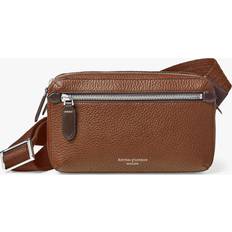 Aspinal of London Compact Pebble Leather Reporter Bag, Tobacco