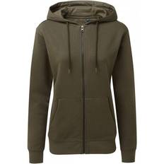 ASQUITH & FOX Zip-Through Organic Hoodie Olive