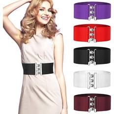 Polyester Belts Enzo Womens Elasticated Belt Black