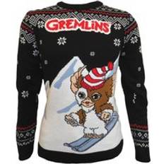 Christmas Jumpers Skiing Gizmo Knitted Christmas Jumper Black