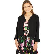 Black - Women Cardigans Yumi Bell Sleeve Cropped Cardigan