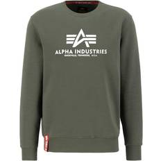 Alpha Industries Men Sweaters Alpha Industries Herren Basic Pullover Sweatshirt, Blickdicht, Dunkel-Oliv 178302-142