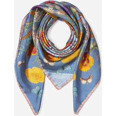 Yellow Scarfs Aspinal of London Botanical Silk Square Scarf