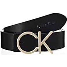 Calvin Klein Women Belts Calvin Klein Damen Gürtel Re-Lock Belt 30mm Ledergürtel, Mehrfarbig Ck Black/ Dk Ecru