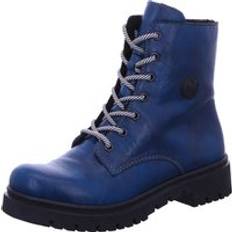 Kunstleder Stiefeletten Rieker Winterstiefel blau