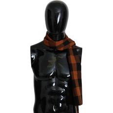Orange Check Neck Wrap Shawl Scarf
