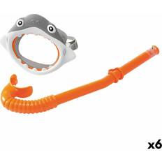 Justerbare stropper Snorkelsæt Intex Shark Snorkel Briller og Rør Set 6 Enheder