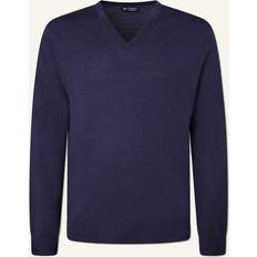 Soie Pulls Hackett London Garment Merino Silk V Neck Sweater