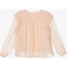 Blouses & Tunics Chloé Girls Pale Pink Pleated Silk Blouse Pink year