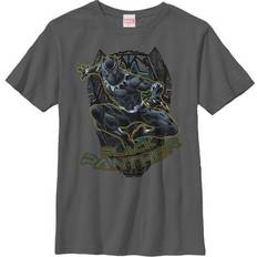 Marvel Boy Black Panther Mask Outline Graphic Tee Charcoal