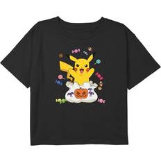 Nintendo Girl Pokemon Halloween Pikachu Candy Bag Graphic Tee Black