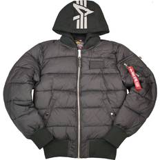 Alpha Industries MA-1 ZH Puffer FD vinterjacka med ryggtryck för män Black/Reflective