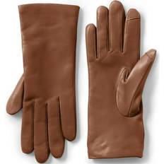 Lands' End Accessories Lands' End Womens Cashmere Lined Leather Tech Gloves Cognac Regular