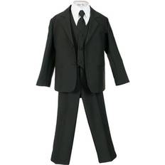 Black Suits Avery Hill Boys Formal Piece Suit with Shirt and Vest BK Black