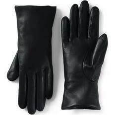 Lands' End Gloves Lands' End Womens Cashmere Lined Leather Tech Gloves Black Regular