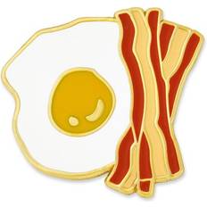 Natural Brooches Pinmart PinMart Breaskfast Bacon And Egg Enamel Lapel Pin