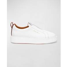 Santoni Femme Sneakers Santoni Women's Tumbled Leather Slip-on Sneaker - White