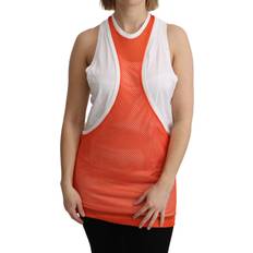 DSquared2 Tank Tops DSquared2 Orange White Crewneck Sleeveless Tank T-shirt Dress Top