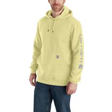 Yellow Sweaters Carhartt Men's Loose Fit Midweight Logo Sleeve Graphic Sweatshirt, Lemongrass