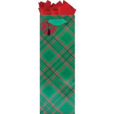 Black Gift Bags Lang Diagonal Plaid Bottle Gift