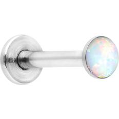 Cheap Piercings Body Candy Steel 3mm Synthetic White Opal Internally Threaded Labret Monroe Tragus Gauge 5/16