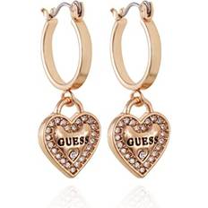 Guess Earrings Guess Gold-Tone Crystal Heart Drop Earrings Gold Gold