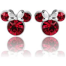 Disney Women Earrings Disney Womens Minnie Mouse Birthstone Stud Earrings July ruby red July ruby red