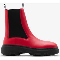 Burberry Slip-On Boots Burberry Leather Creeper Chelsea Boots - A