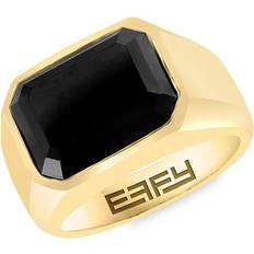 Effy Men Rings Effy Men's Goldtone Sterling Silver & Onyx Signet Ring