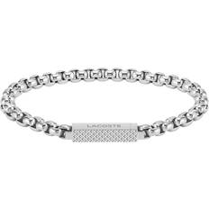 Lacoste Silver Bracelets Lacoste Men's Stainless Steel Box Chain Bracelet Silver Silver