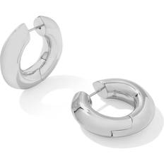 Kendra Scott Silver Plated Earrings Kendra Scott Rhodium-Plated Huggie Hoop Earrings, 0.98" Rhod Polis Rhod Polis